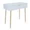 Set of 2" White Wood Contemporary Console Table with Mirror, 31" x 31" x 16"